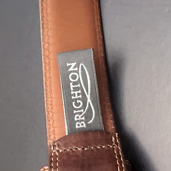 Brighton Men's Full Grain Glove Lining Brown Leather Belt,Size 44. - Picture 2 of 9